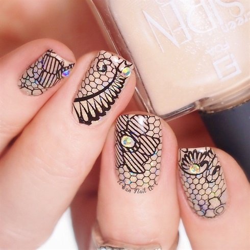 PUEEN 2015 Nail Art Stamping Plate Celebration Collection - LACE BLOSSOM - NEW INVENTION Super Size All You Can Stamp Full Size Stamping Image Plates Manicure DIY (Infinite Images)-BH000475