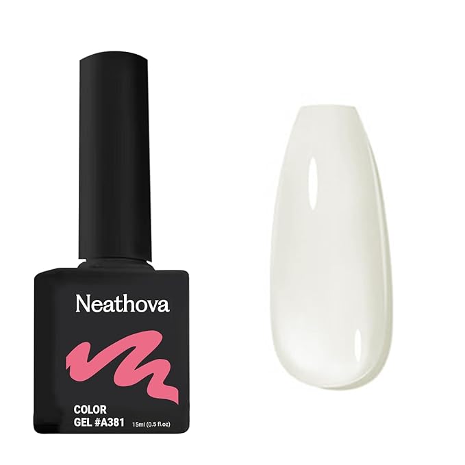 15ML Gel Nail Polish Pure Sheer Same Color Same Bottle Soak Off Gel Polish Art Manicure Salon DIY at Home for Women (Milky White) 1PCS