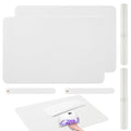 2 PCS Nail Art Table Mat, Soft Microfiber PU Leather Nail Pad, Foldable Nail Art Rest Pad, Reusable Nail Mat for Table Desk, Acrylic Nail Desk Mat for Nail Cushion (White and White)