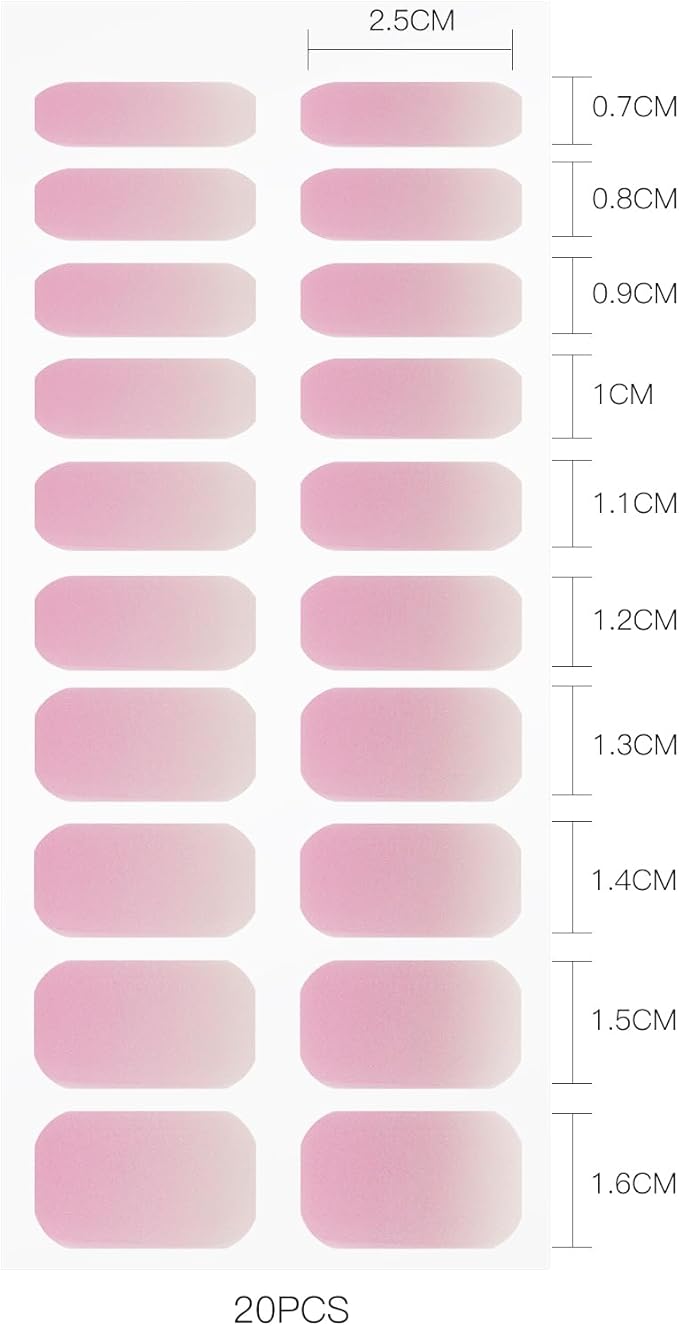 JMEOWIO Gel Nail Stickers Purple Pink Semi Cured Gel Nail Strips Wraps UV/LED Nails Art Design Decoration Accessories