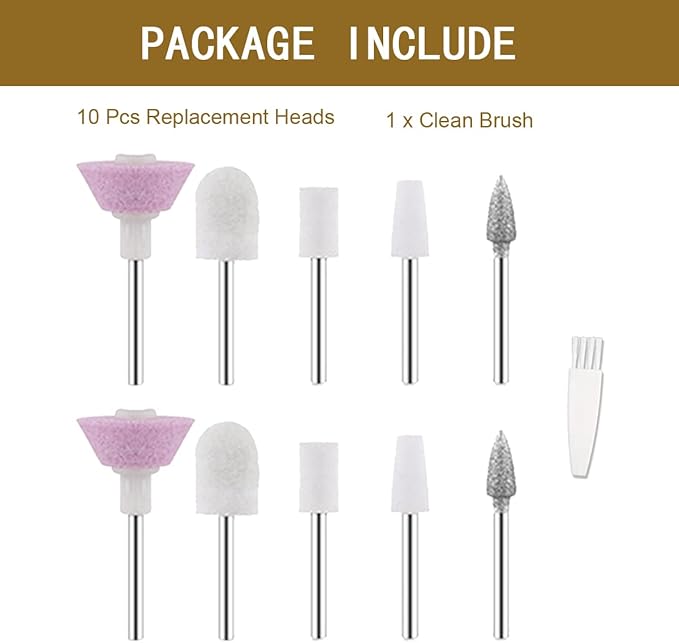 10 Pieces Nail File Replacement Head Refills for Perfect Finishing and Well Touch Salon Nails Electronic Nail File and Full Manicure