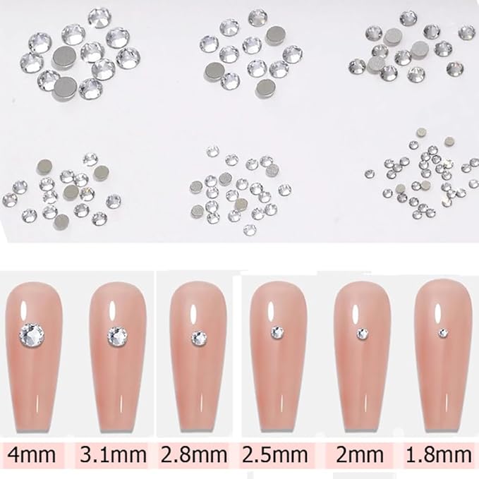 Nail Charms Jewels Manicure Kit with Pickup Pencil and Tweezers, Flatback Rhinestones and Flatback Pearls Nail Gems for Nail Art Face Makeup and Manicure Decor
