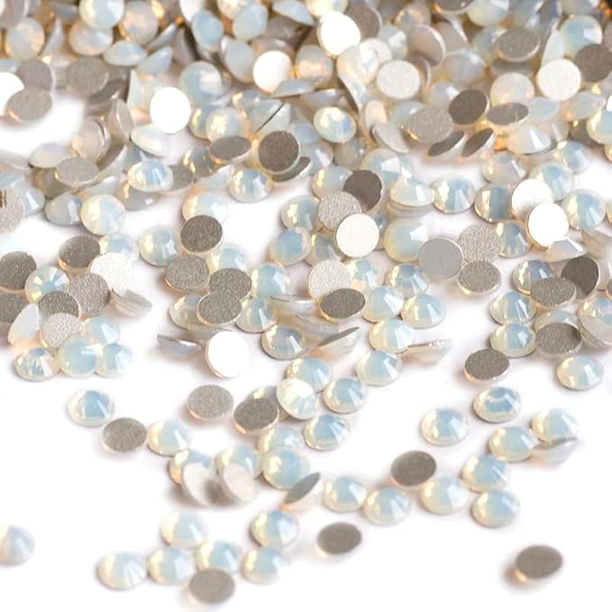 SS34 288pcs Crystal Glass Opal White Nail Art Rhinestones Flatback Stone Non Hot Fix Strass for Nails Garment Clothing Craft Decoration
