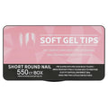 Gel Nail Tips Shape, 550 Pcs Half Matte Pre-Etched Press On False Nails, Full Cover Acrylic Nail Tips Kit for Nail Extensions, DIY Salon Nails. (Short Round Nail, Clear)