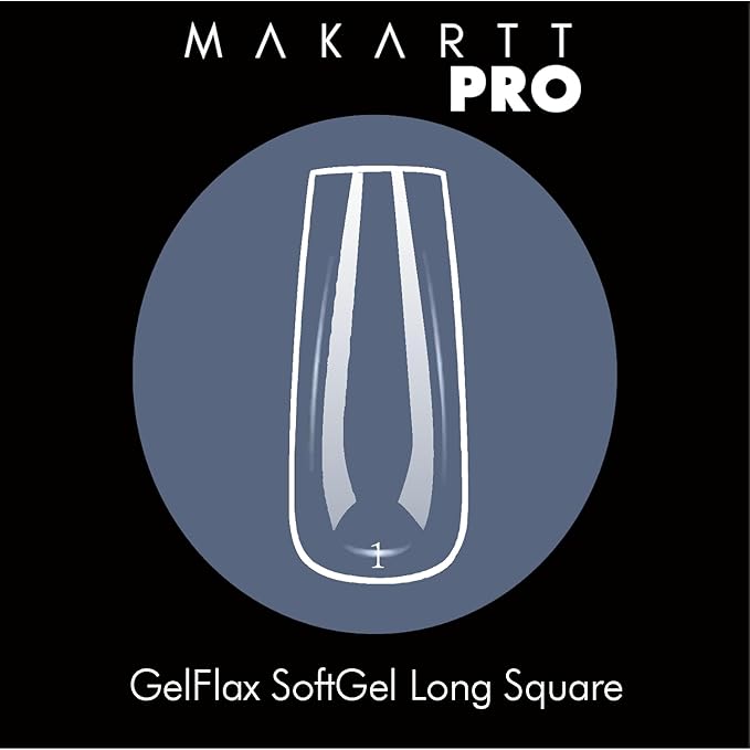 MakarttPro GelFlex Soft Gel Tips 500pc Box – Long Square Shape – 14 Sizes 00–9 – Clear Soft Gel Extensions – Easy to Apply, Lightweight, Professional Salon Quality