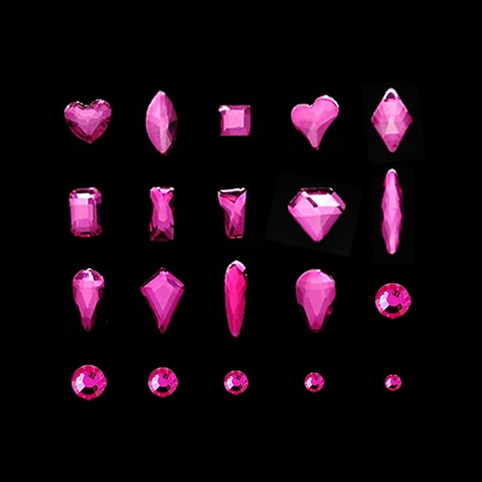 14 Types of 700 Rose Pink Diamonds + 2100 Flat Rhinestones Mix 20 Styles Flatback DIY Crafts Rhinestone Crystals 3D Ornament‌s Flat Back Stones Set + Tweezers + Drill Pen