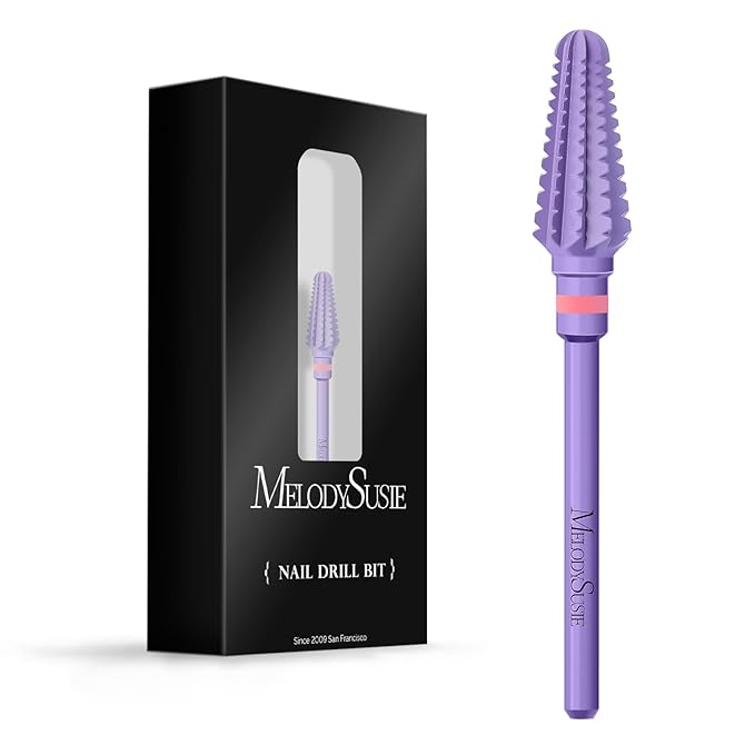 MelodySusie Professional Tornado 3/32'' Nail Drill Bits, Carbide Tungsten Multi-function Bits, Suitable for Manicure Pedicure Cuticle Gel Polishing, Salon Bits, Series Bit-X, Purple, 3XC