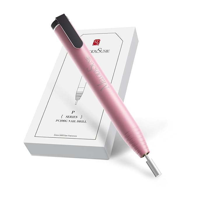 MelodySusie PocketNail Slim Ergonomic Pen-Shaped USB Nail Drill, PC100G 20000RPM Portable Electric File for All Manicure, Pedicure Nail Care, Shaping & Gel Removal at Home for Beginners