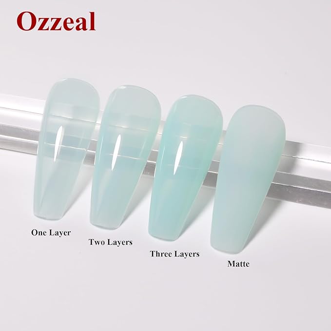 Jelly Gel Polish, Light Jade Green Jelly Nail Gel Polish Translucent Spring Summer Sheer Soak off UV LED for Nail Art DIY Manicure 0.5 Fl Oz