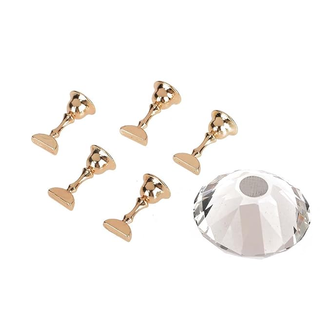 Nail Tips Stand Holder, Magnetic Alloy Nail Art Display Tip Stand Base for Salon DIY and Practice Manicure Tools DIY Manicure Nail Art Display Stand (White)