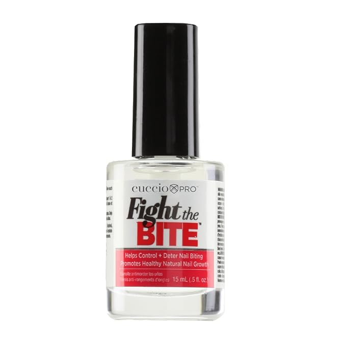 Cuccio Fight The Bite - Clear No Bite Nail Polish for Women & Men - Bitter Nail Polish to Deter Nail Biting - Promote Healthy Nail Growth - 0.50 Fl. Oz.