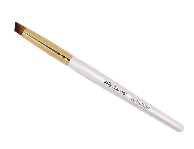 Daily Charme Nail Art Brush / 10 Gradient, Large Cylinder Shaped Brush w/Slanted Tip, For Blending Ombre Colors, DIY/Professional