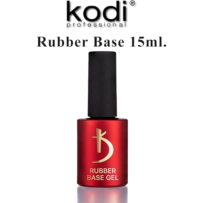 Kodi Professional BEST SET 4in1. 2 bottles Rubber BASE 12ml. + 2 bottles Rubber TOP 12ml. (0.4 Fl Oz) Gel LED/UV Nail Polish Coat Soak Off Original, 4 bottles 12ml.