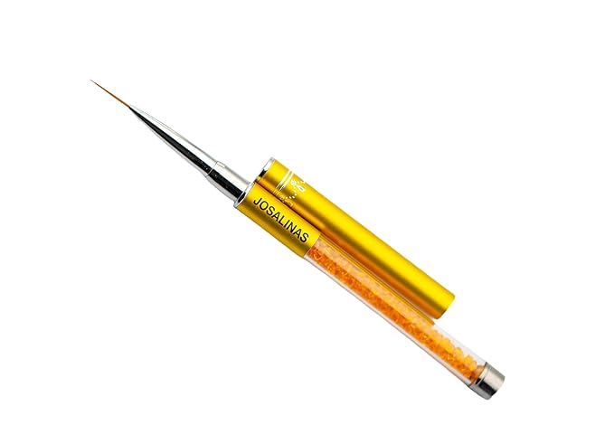 Nail Brushes Art Pen 2PCS, Gel Polish Painting Tools with Nail Extension Gel Builder, Salon at Home DIY Manicure (Gold-Liner#15mm)