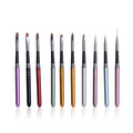 10Pcs Nail polish brush, Brush design for nail, UV Gel Painting Nail Art Design Brush Pen Set, Nail Dotting Painting Drawing Pen, Sable Acrylic Nails Round Nail Art Brush, Nail Phototherapy Pen