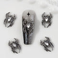 Ranvi 30PCS Halloween Nail Art Charms,Spider Metal Dark Gothic Alloy Diamond for Women Girls Halloween Nail Decorations Design(Black Spider-White Diamond)
