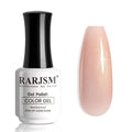 RARJSM Nude Gel Polish Jelly Gray Pink Gold Glitter Neutral Color Skin Tone Shimmer Pigment Gel Nail Polish 15ml Single Bottle Sparkle Pink Natural Soak off UV LED Cured for Home Salon DIY Nail Art