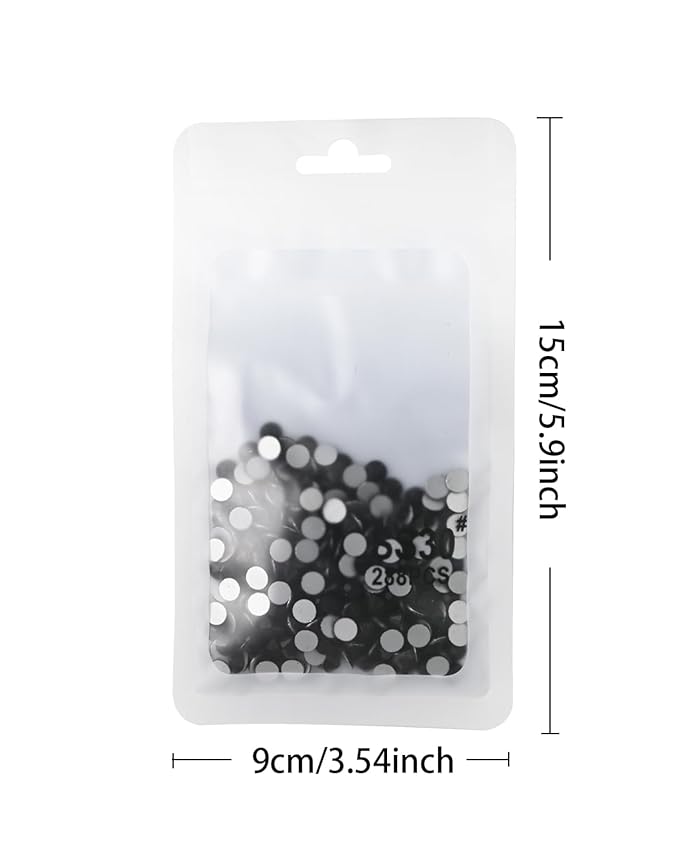 Flatback Glass Rhinestones,Bedazzler Gems 288pcs Non Hotfix Crystal Rhinestones for Nail Charms Crafts Clothes Tumblers,Black,SS30