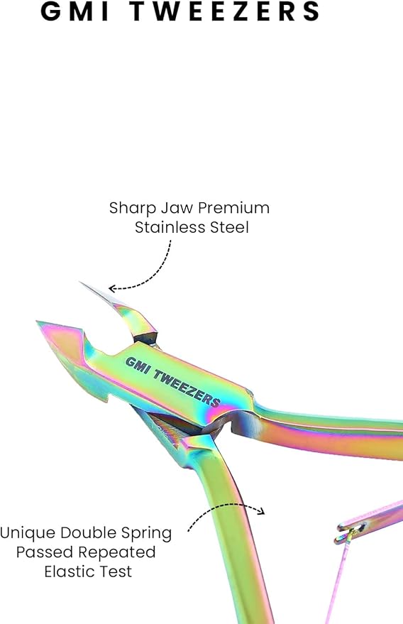 GMI-TWEEZERS - Professional Cuticle Remover, Cuticle Pusher And Cuticle Trimmer - Manicure Tool Cuticle Nippers - Durable Cuticle Cutter For Finger And Nail - Instant Cuticle Kit (Multicolor)