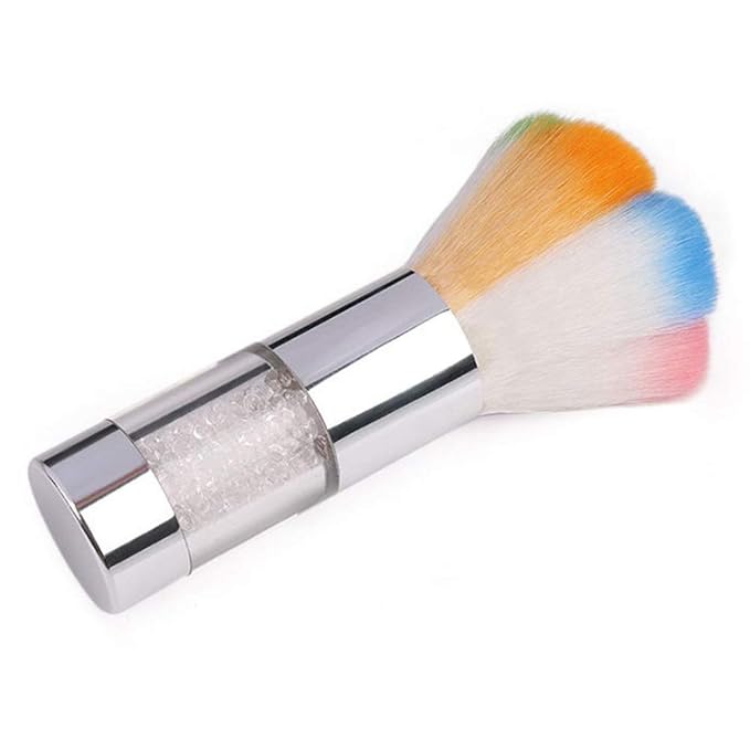Nail Brush Nails Dust Cleaner Acrylic Colorful Makeup Brushes With Cleaning Dust Brushes Art Nail Tools (Silver)