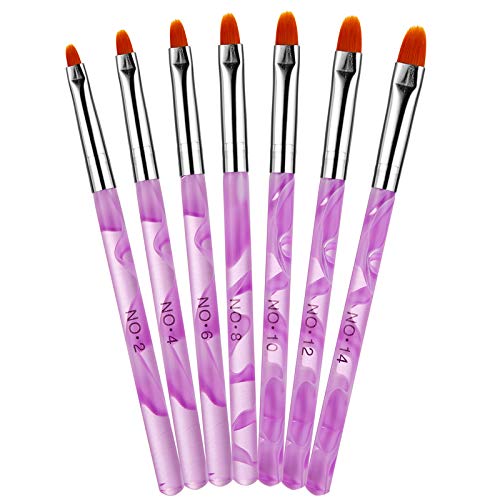 Yimart 7pcs UV Gel Nail Brush Nail Art Brush Nail Ar Pens Nail Brushes UV Gel Nail Polish Painting Drawing Brushes set Manicure Tools Set Kit