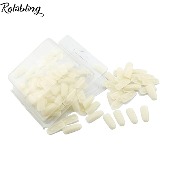 False Nail Art Tips Display Stand with 100 pcs Removable White False Nail Art Tips for Practice Training Nail Tools