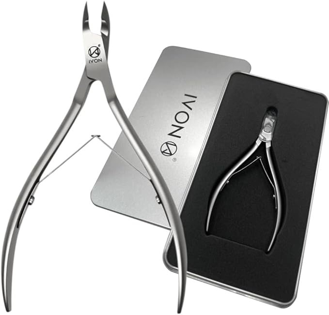 IVON Salon-Quality Cuticle Trimmer, Premium Stainless Steel Cuticle Cutter for Tiny Areas, Professional Manicure Nail Care Tool