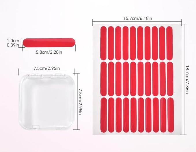 6 Pcs Clear Nail Organizer Box & 30 Pcs Adhesive Tape Press On Nails Storage Case for Salon False Nail Display Nail Business Supplies Nail Packaging Fake Nail Holder