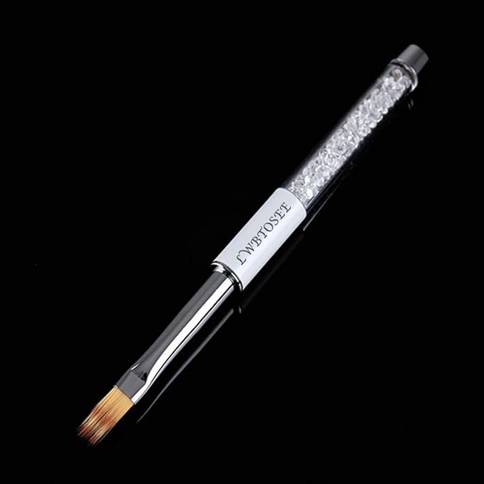 LWBTOSEE 2pcs Ombre Nail Brush for Nail Art Gradient Painting Rhinestone Handle Drawing UV Gel Pen Manicure Nail Art Brush Tool (Black&White)