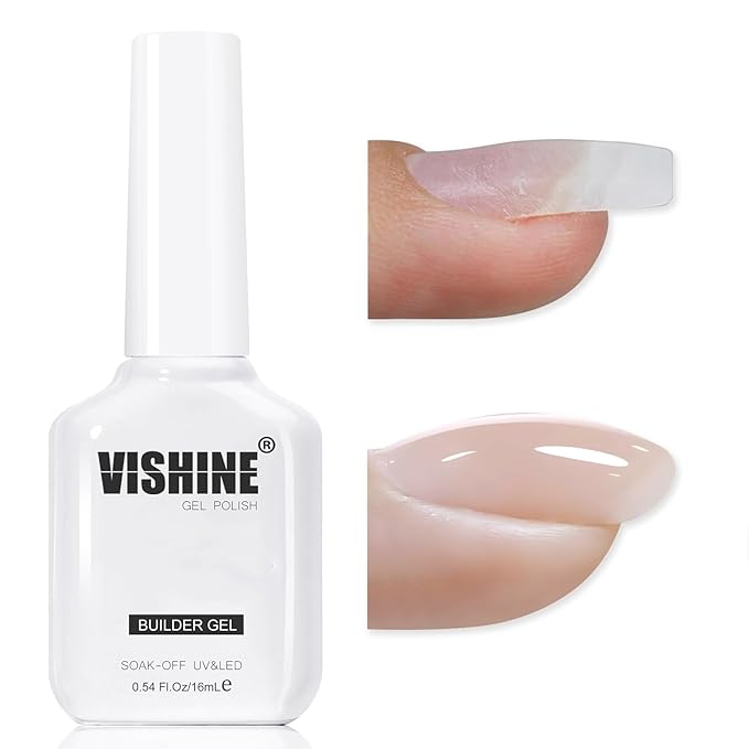 Vishine Builder Gel For Nails, 8-in-1 Jelly Nude Skin Color Nail Builder Strengthener Gel Builder For Nails Hard Gel Jelly Builder Extension Nail Base Gel In A Bottle E057