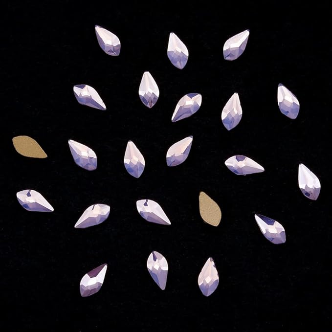 50pcs Flatback Pink Opal Nail Flame Shape Gem 480pcs Round Rhinestones Mix Size 3d Nail Art Supply