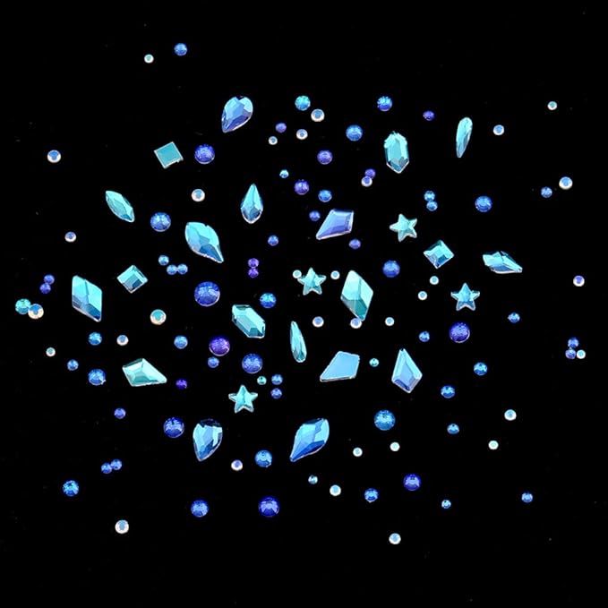 820pcs Aurora Nail Art Small Flatback Crystals Rhombus Square Star Shaped Gemstones 3D Manicure DIY Decoration Home Salon Accessories Supply