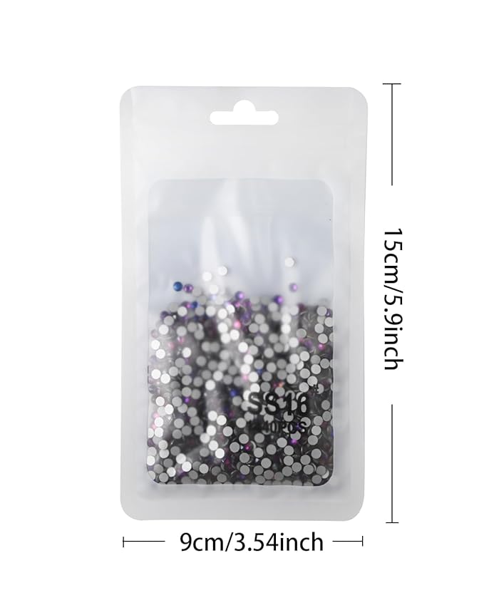Flatback Glass Rhinestones,Bedazzler Gems 1440pcs Non Hotfix Crystal Rhinestones for Nail Charms Crafts Clothes Tumblers,Purple Velvet,SS16