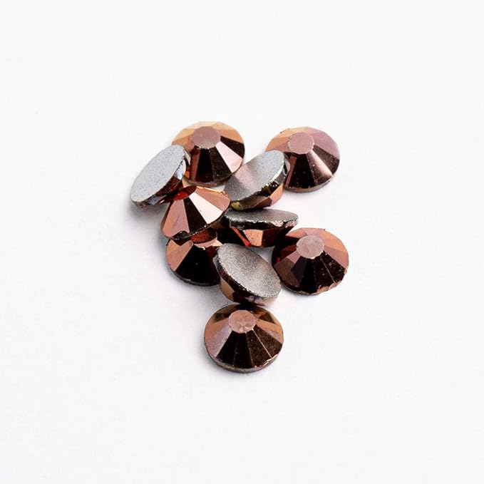 2880pcs Crystal Lane ss12 (3mm) Metallic Rose Gold Rhinestones Flat Backs, Round Glass Gemstone Embellishments