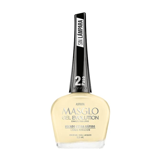 MASGLO Gel Evolution – Nail Polish No UV/LED Lamp Needed, Fast-Drying, 12-Day Wear, 14-Free Formula, High-Gloss Finish, vegan (0.5 oz)