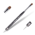 Kolinsky Sable Nail Brush French Nail Brush 2 Way Professional UV Gel Acrylic Nail Art Brush with Dotting Tool for French Manicure Cuticle Clean Up Nail Art Design Brush (4#)