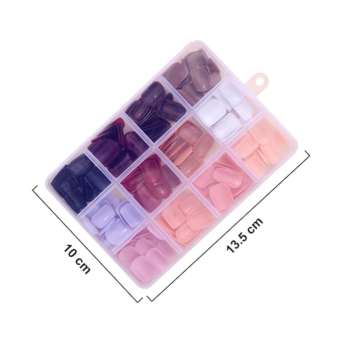 288 Pcs Press On Nails Short Square Fake Nails Press Ons Set Solid Color False Nails Full Cover Acrylic Glue on Nails Reusable Glossy Artificial Nail Kit for Women Girls Manicure 12 Color