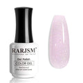 RARJSM Light Purple Glitter Gel Nail Polish Jelly Shimmery Sheer Lavender Nude Gel Polish Chunky Iridescent Sparkly Translucent Natural Color 15ml Soak off for French Manicure Nail Art Home Salon