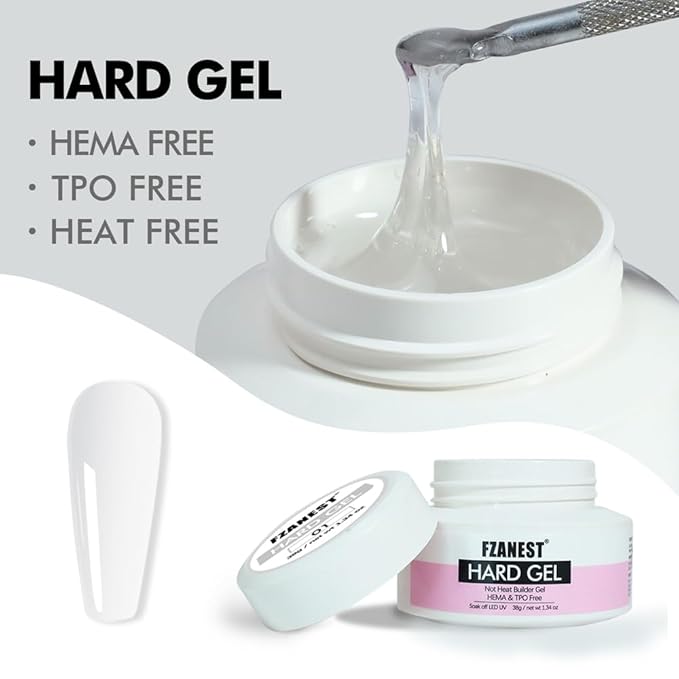 FZANEST Builder Gel Hema-free Tpo-Free Clear Hard Gel For Nails Extension Sculpting Overlay UV Led Soak Off #01