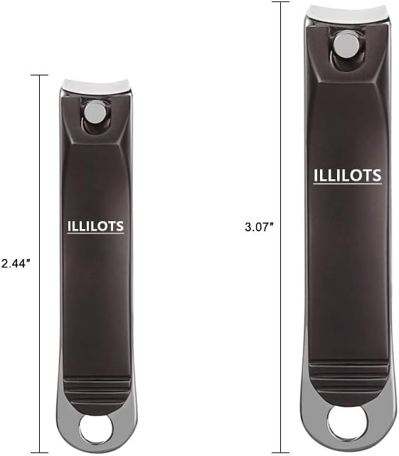 Nail Clippers Set with Build-in Nail File, Durable Sharp Zinc Alloy Fingernail Clipper and Toenail Clipper with Tin Case, Matte Gray