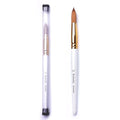 Acrylic Nail Brush Size 22, Kolinsky Acrylic Nail Brush for Acrylic Powder, Application Nail Art Drawing Brush for Extension Nails Carved for Beginners and Professionals (22#, White)