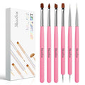 MelodySusie Nail Art Brushes Set,6pcs Nail Art Design Pen Painting Tools with Extension Gel Brush, Polish Brush, Builder Brush,Liner Brush, Carved Brush, and Dotting Pen for Home DIY Salon Use
