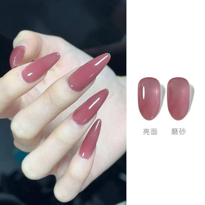 TPO Free Jelly Translucent Gel Nail Polish Set，6pcs 10ml Red Pink Purple Milk White Long-lasting Soak off UV Light Suit Give It to Women as a Gift for Daily Life at Home (119-C)