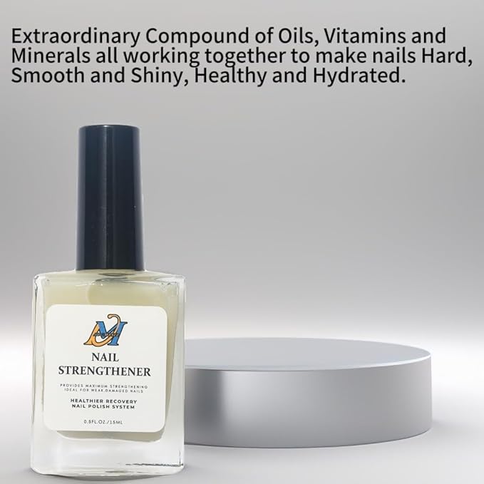 M&G Avenue Nail Hardener Strengthening Steel Serum for Weak & Damaged Nails, Cruelty-Free Formula, Soft White