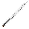 French Manicure Brush, Esclane 2 Way French Nail Brush with Dotting Tool for Manicure Cuticle Clean Up Nail Art Design, French Tip Brush (White, #10)