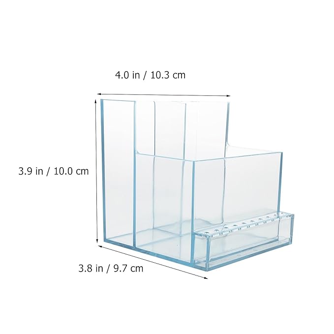 FRCOLOR Nail Drill Storage Box Clear Plastic Organizer Grinding Machine Holder Compact Nail Tool Organizer for Salon and Home Use