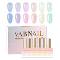VARNAIL Pastel Sugar Jelly Gel Nail Polish Kit 6 Colors 15 ml , Translucent Sheer Gel Polish, Salon Quality Soak off UV Light Gel Nail Polish Set