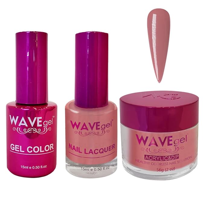 WAVEGEL Soak-Off Gel, Nail Lacquer & Acrylic/Dip Powder Matching Set - Princess Collection - #37 Tawny Brown