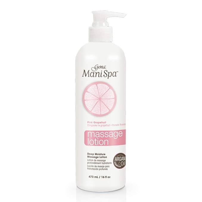 Gena Mani Spa Massage Lotion - Deep Moisturizing Body Lotion for Massages Therapy with Argan Oil, Massage Cream for Hands, Feet & Body, 16 fl oz