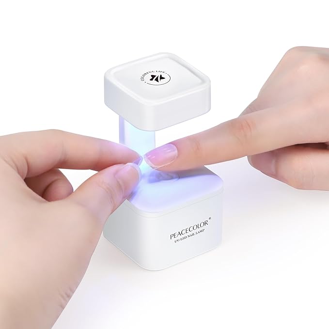 PEACECOLOR Mini U V Light for Gel Nails U V Nail Lamp Nail Dryer 2 Timer Modes Fast Curing LED Nail Lamp for Gel Nail Polish Home Salon DIY Gifts for Women